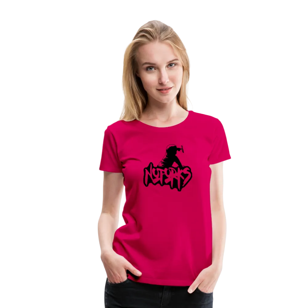 Loud & Clear – No Forks Women’s Premium Tee (Black Logo Edition)