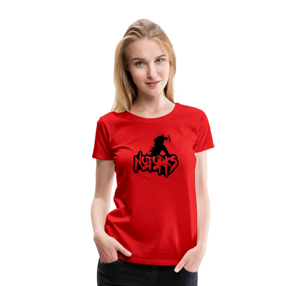 Loud & Clear – No Forks Women’s Premium Tee (Black Logo Edition)