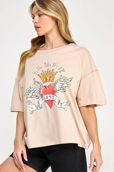 Love-Inpired Graphic Oversized T-Shirt