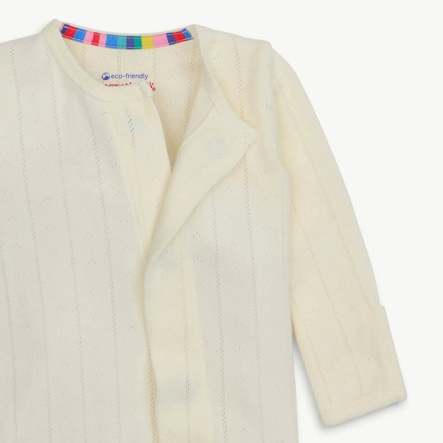 LOVE LINES TOFU ORGANIC COTTON POINTELLE MAGNETIC FOOTIE