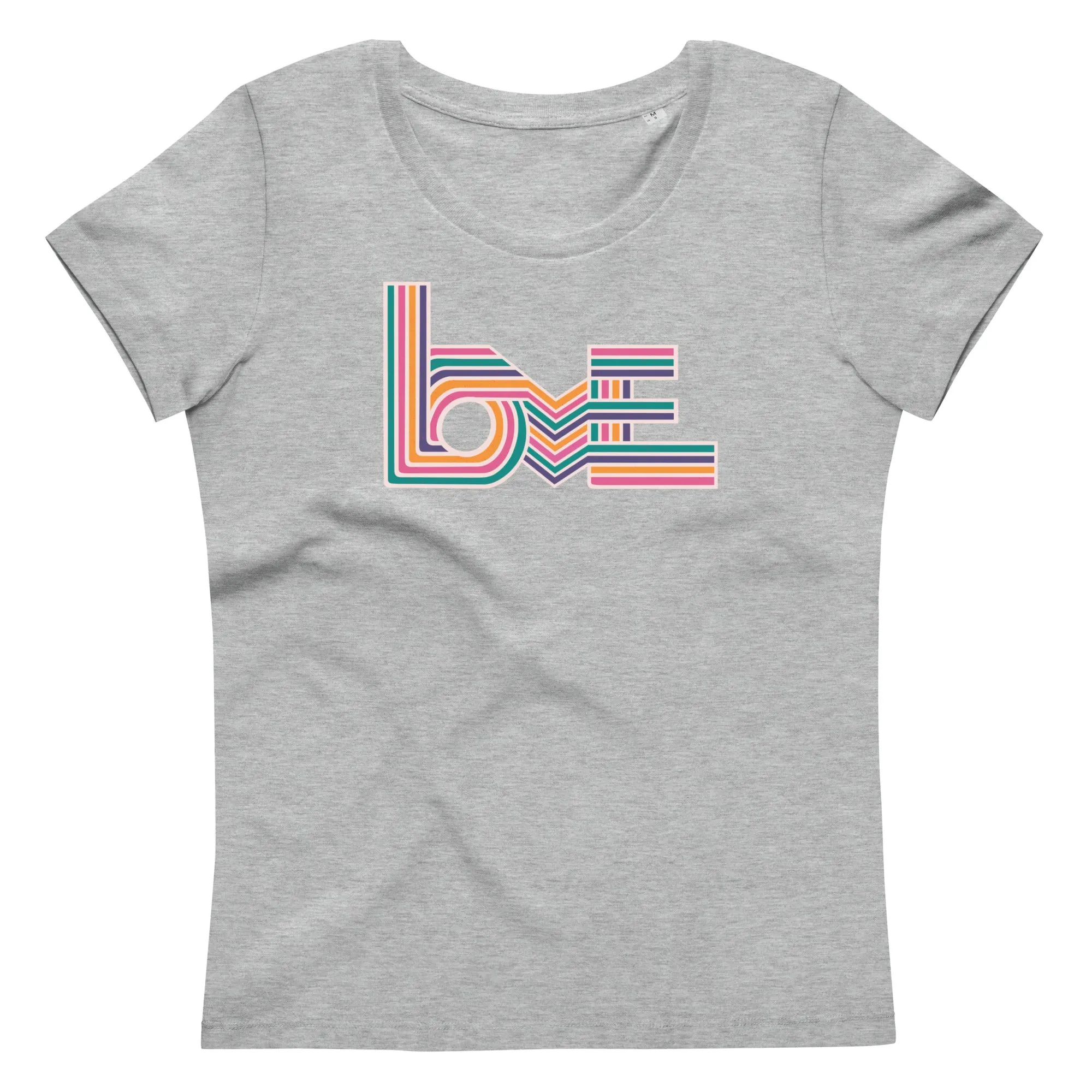 Love Stripes Bright - Women's Fitted Eco Tee