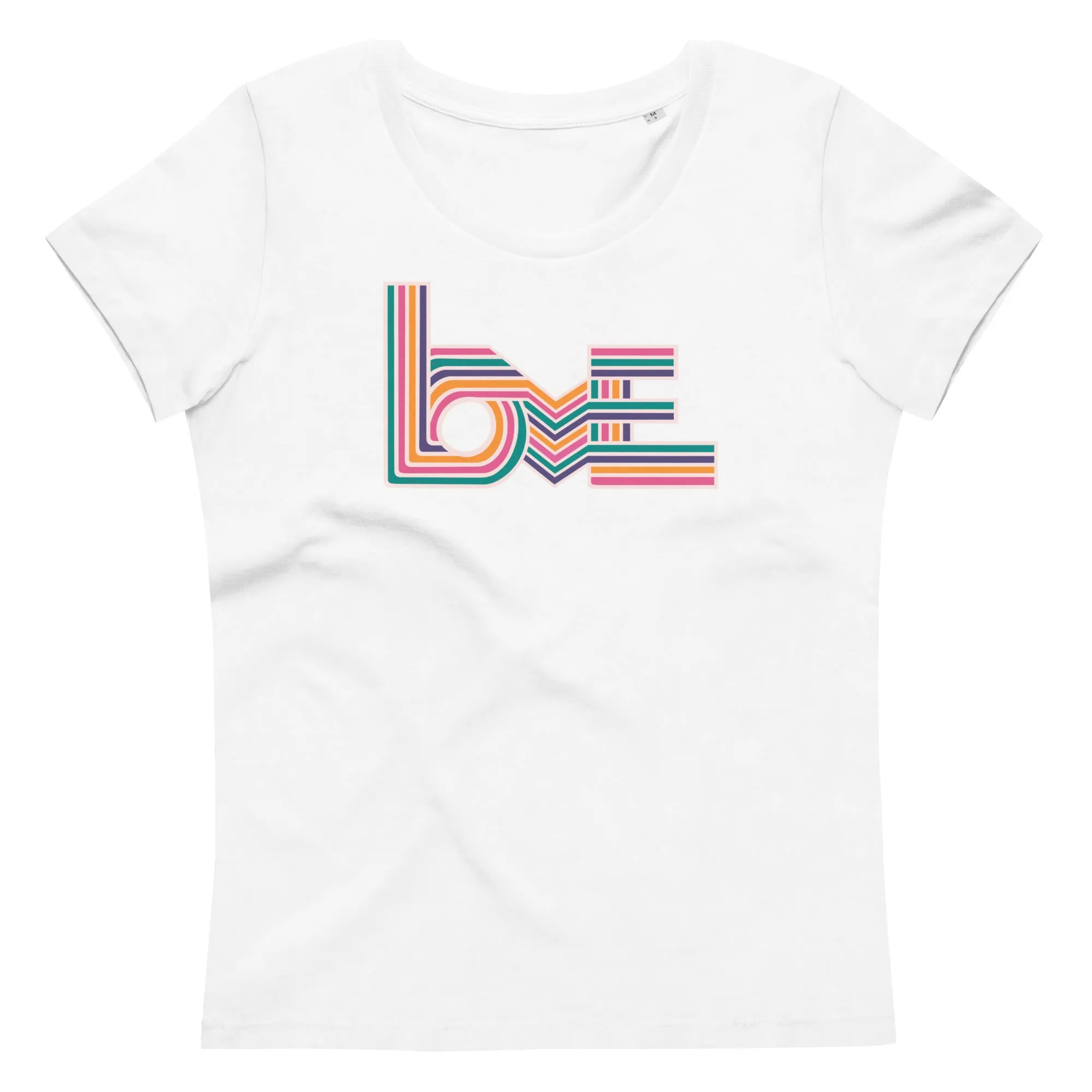 Love Stripes Bright - Women's Fitted Eco Tee