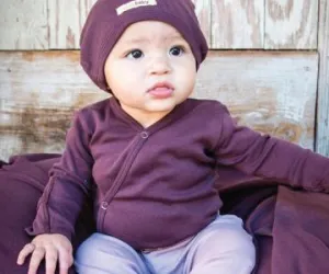 Lovedbaby - Kimono Bodysuit - Eggplant