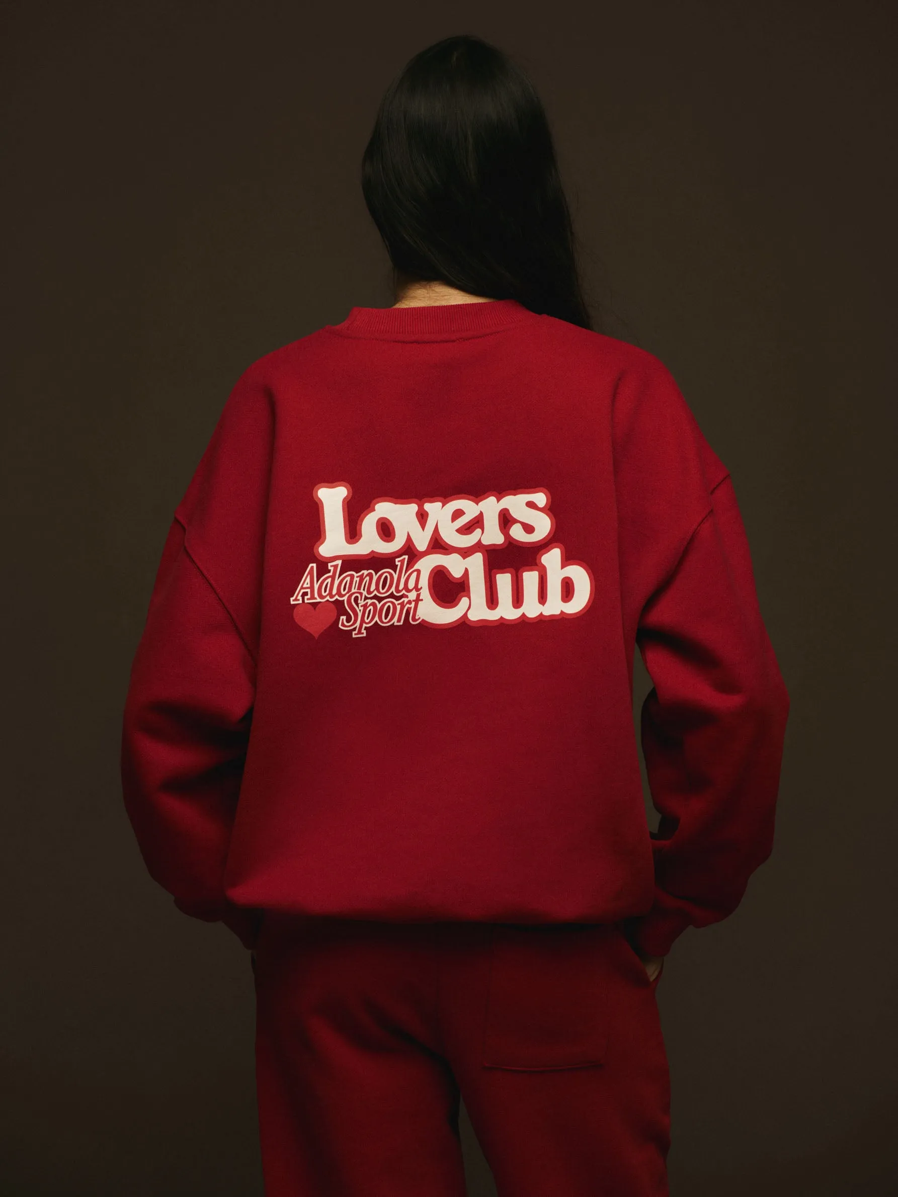 Lovers Club Oversized Sweatshirt - Cherry Red