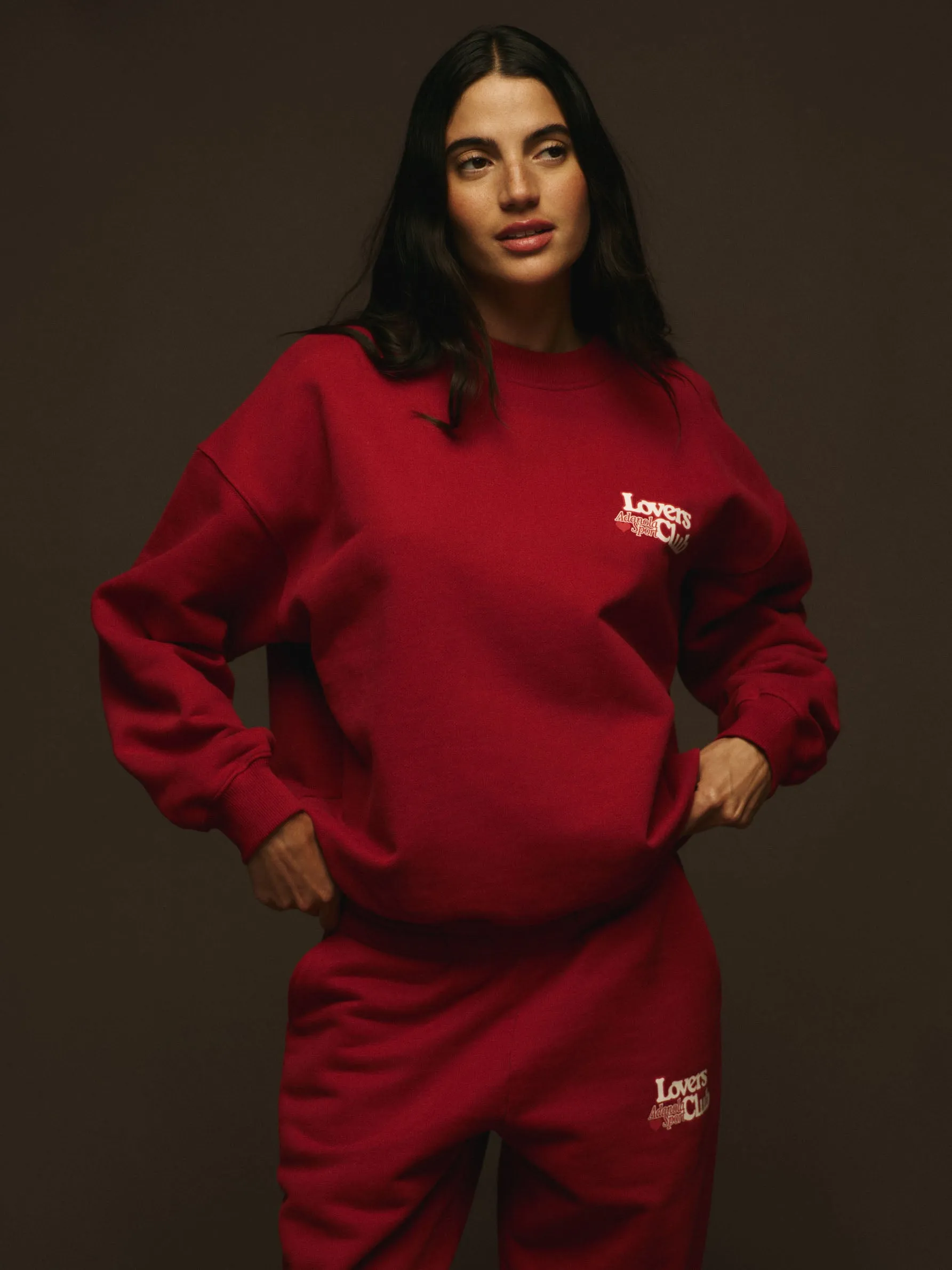 Lovers Club Oversized Sweatshirt - Cherry Red