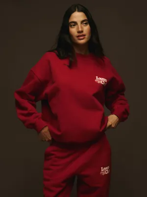 Lovers Club Oversized Sweatshirt - Cherry Red