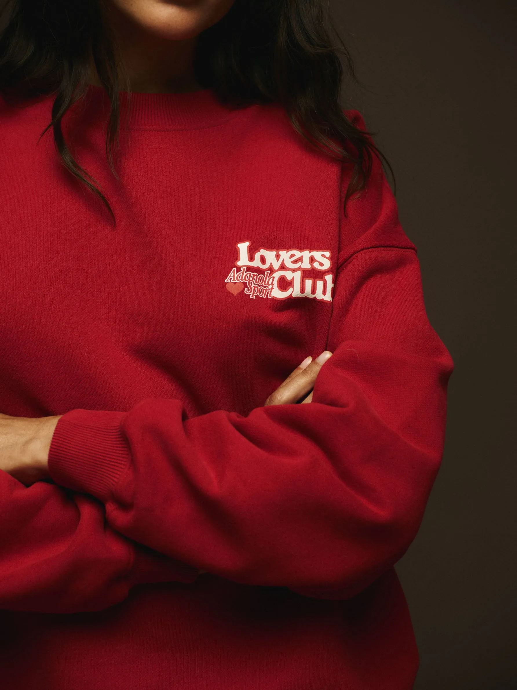 Lovers Club Oversized Sweatshirt - Cherry Red