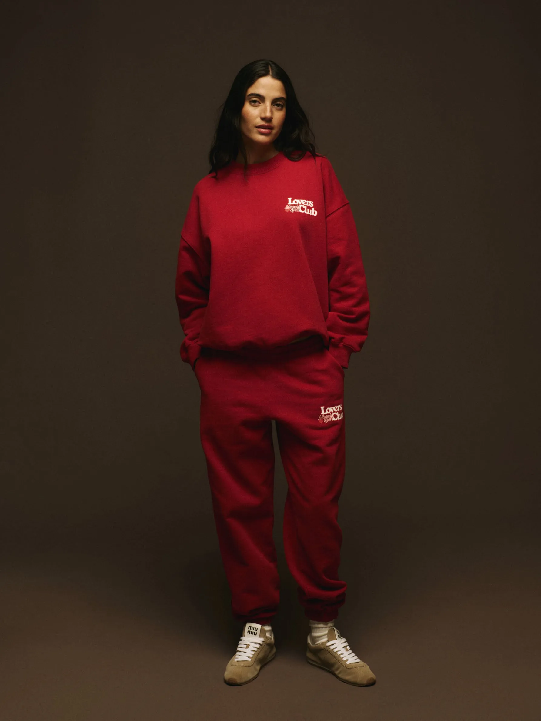 Lovers Club Oversized Sweatshirt - Cherry Red