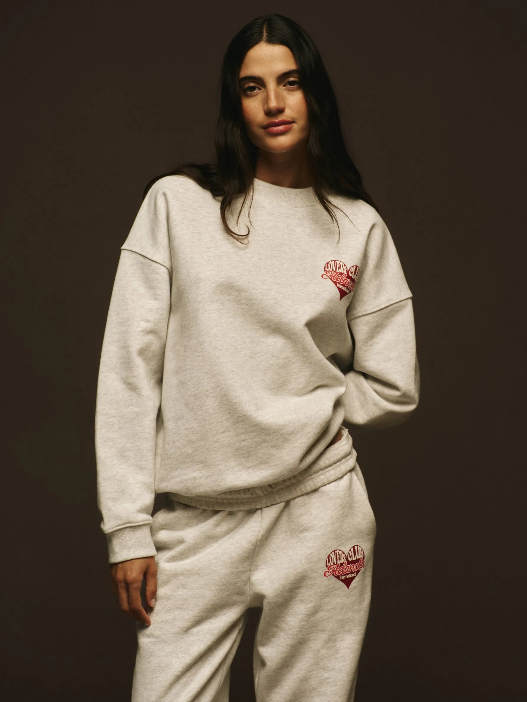 Lovers Club Oversized Sweatshirt - Light Grey Melange