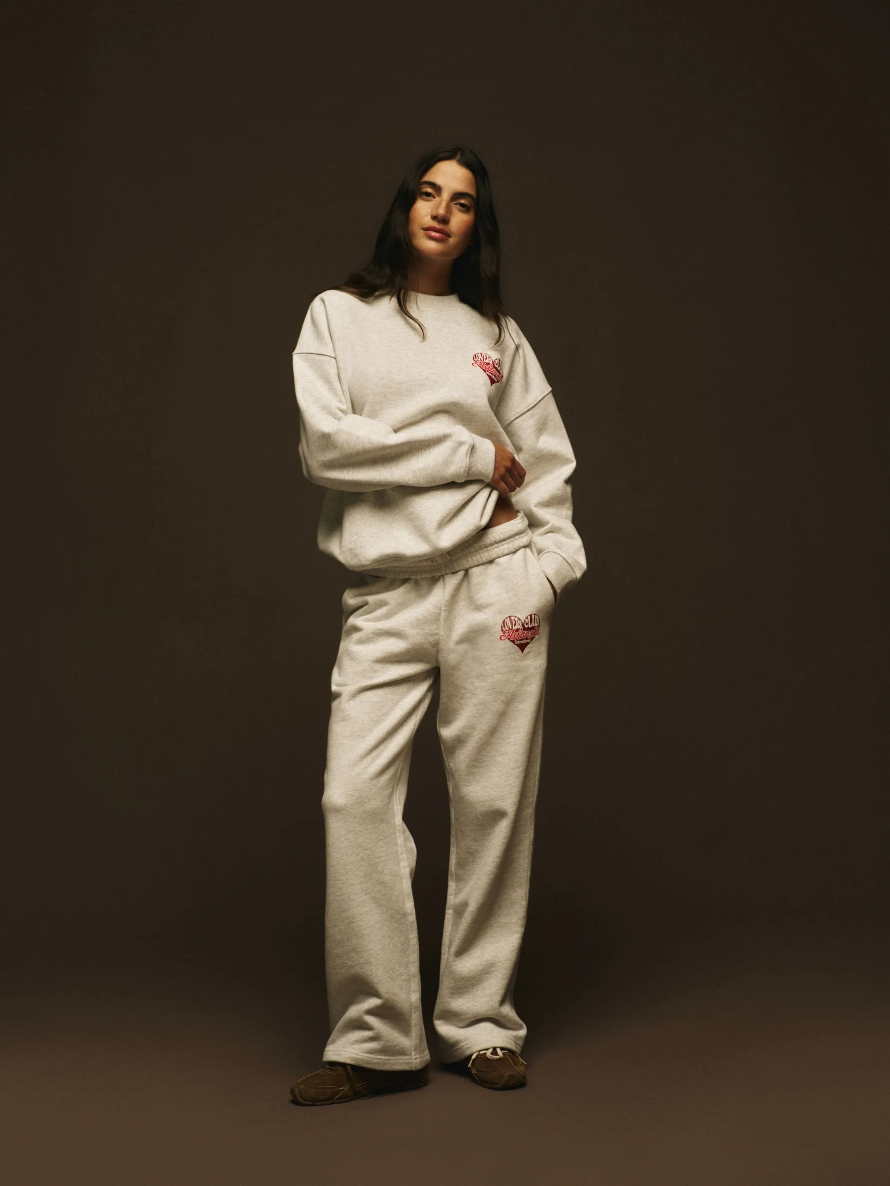 Lovers Club Oversized Sweatshirt - Light Grey Melange