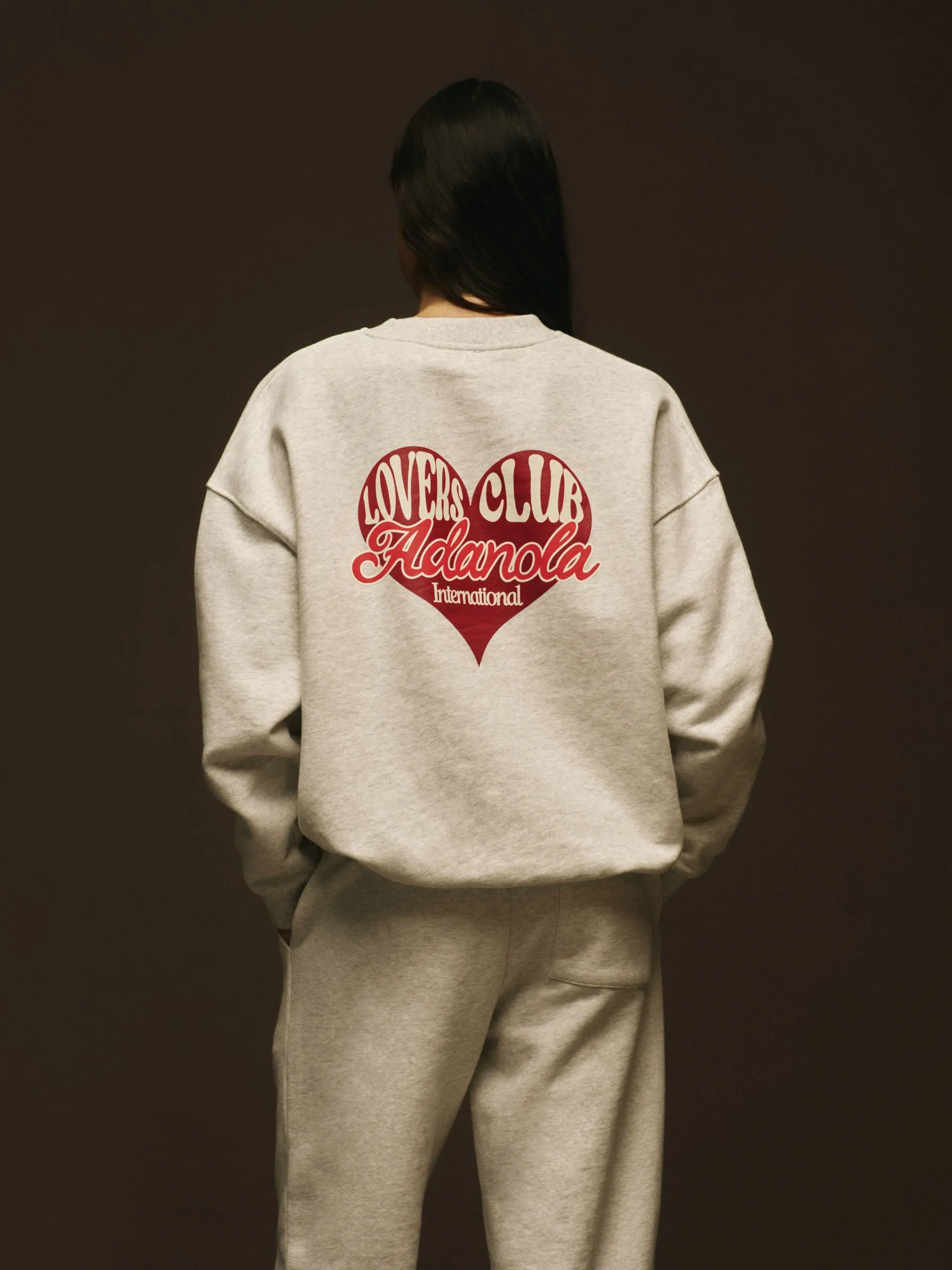 Lovers Club Oversized Sweatshirt - Light Grey Melange