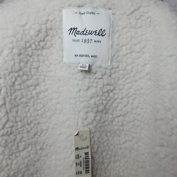 Madewell Fireside Sherpa-Lined Wool Vest Buffalo Plaid Size XS