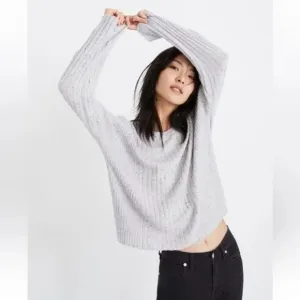 MADEWELL | Soft Grey Relaxed Crew Neck Sweater | XL