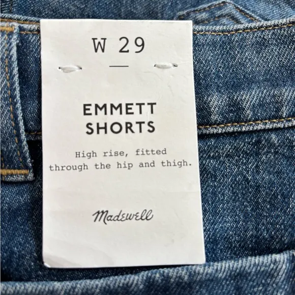 Madewell The Denim Emmett Patch Pocket Shorts in Archbald Wash Size 29. NWT