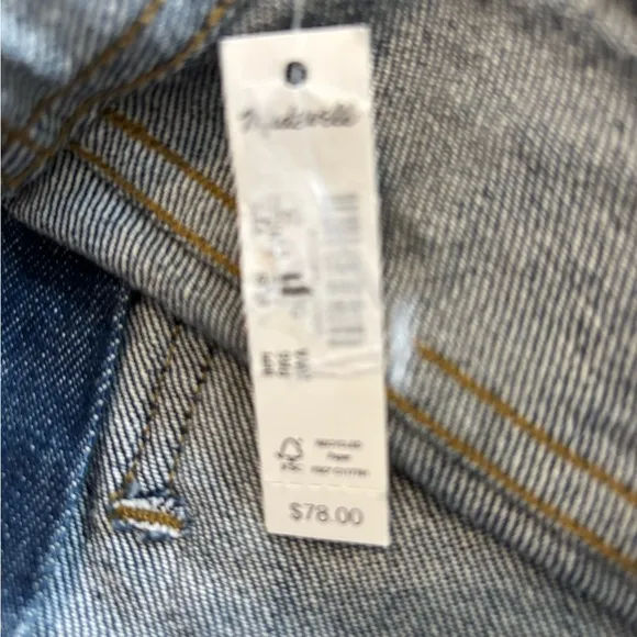 Madewell The Denim Emmett Patch Pocket Shorts in Archbald Wash Size 29. NWT
