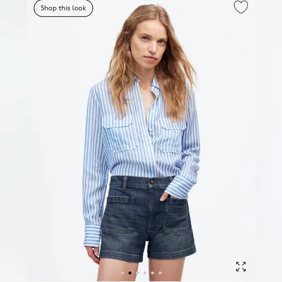 Madewell The Denim Emmett Patch Pocket Shorts in Archbald Wash Size 29. NWT