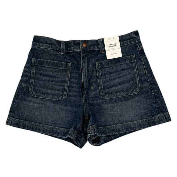 Madewell The Denim Emmett Patch Pocket Shorts in Archbald Wash Size 29. NWT