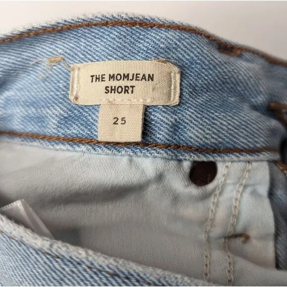 Madewell The Momjean Short in Flintwood Wash Denim Jean Shorts