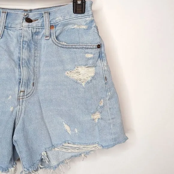 Madewell The Momjean Short in Flintwood Wash Denim Jean Shorts