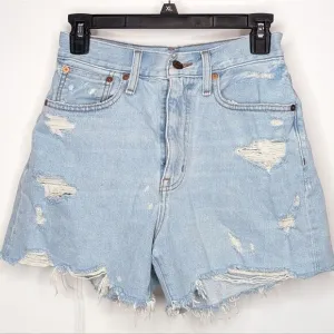Madewell The Momjean Short in Flintwood Wash Denim Jean Shorts