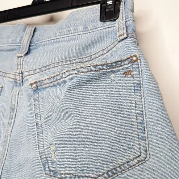 Madewell The Momjean Short in Flintwood Wash Denim Jean Shorts