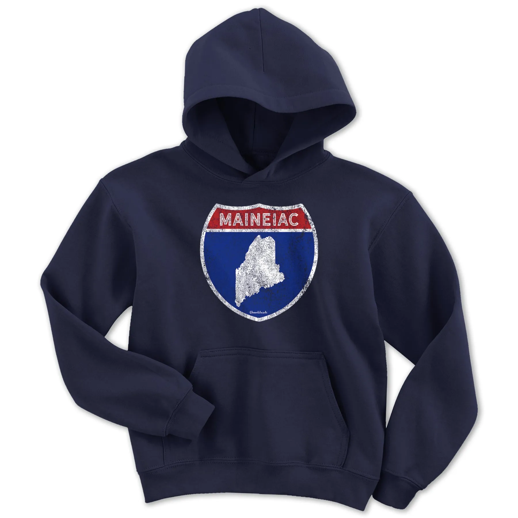 Maineiac Highway Sign Youth Hoodie