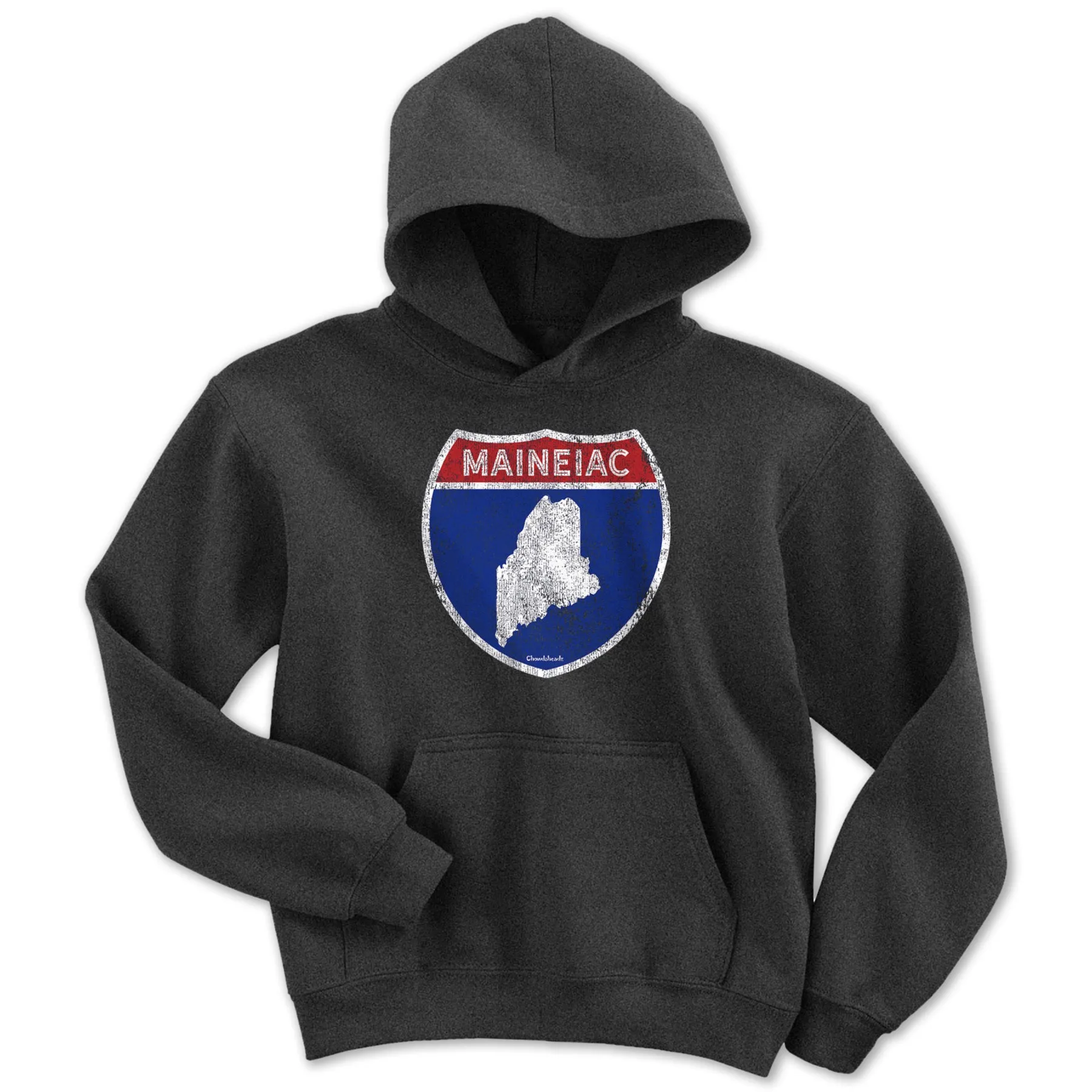 Maineiac Highway Sign Youth Hoodie