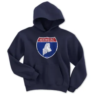 Maineiac Highway Sign Youth Hoodie