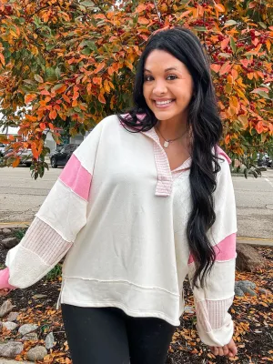 MAKE IT COUNT TOP-IVORY & PINK