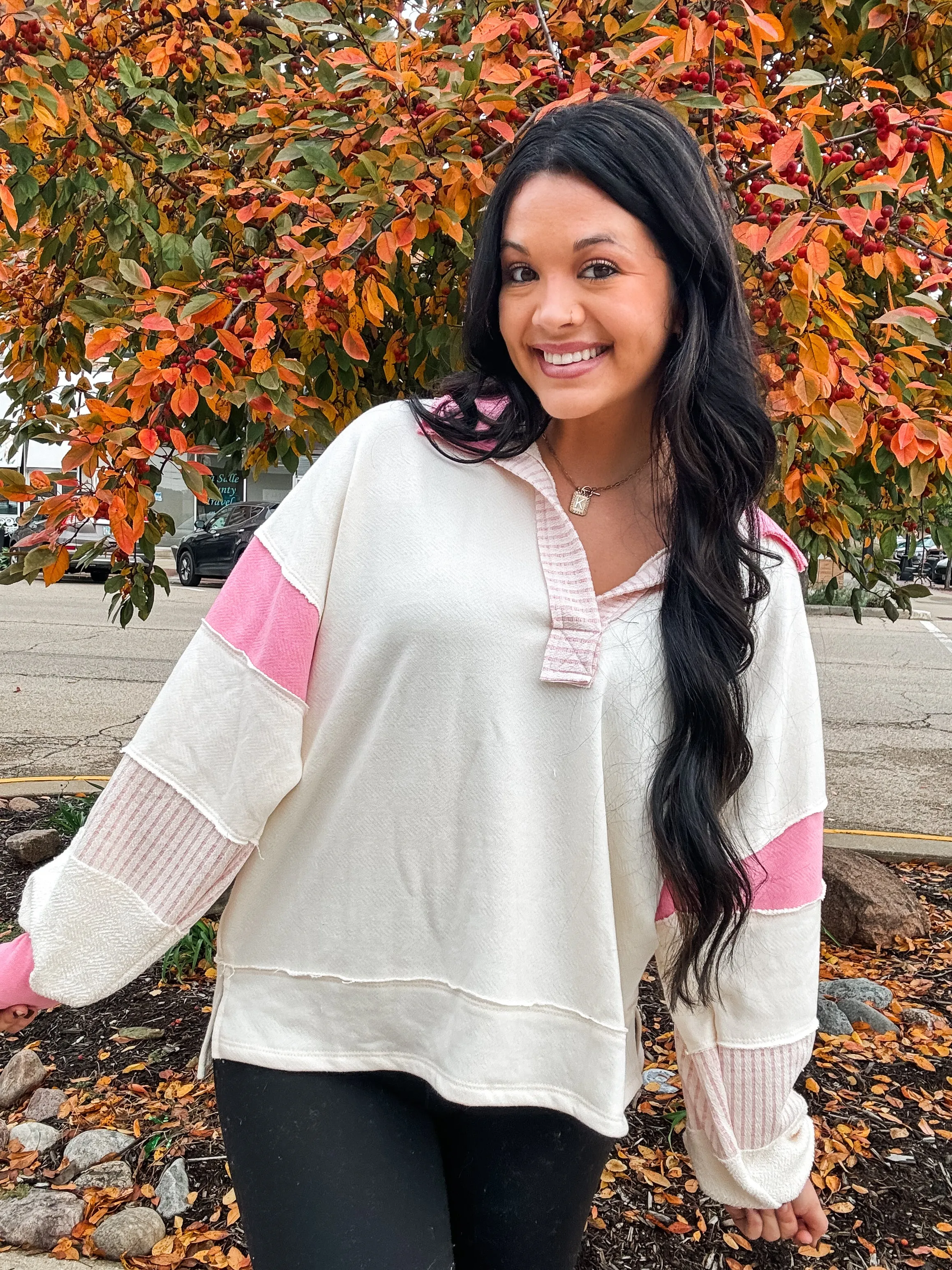 MAKE IT COUNT TOP-IVORY & PINK