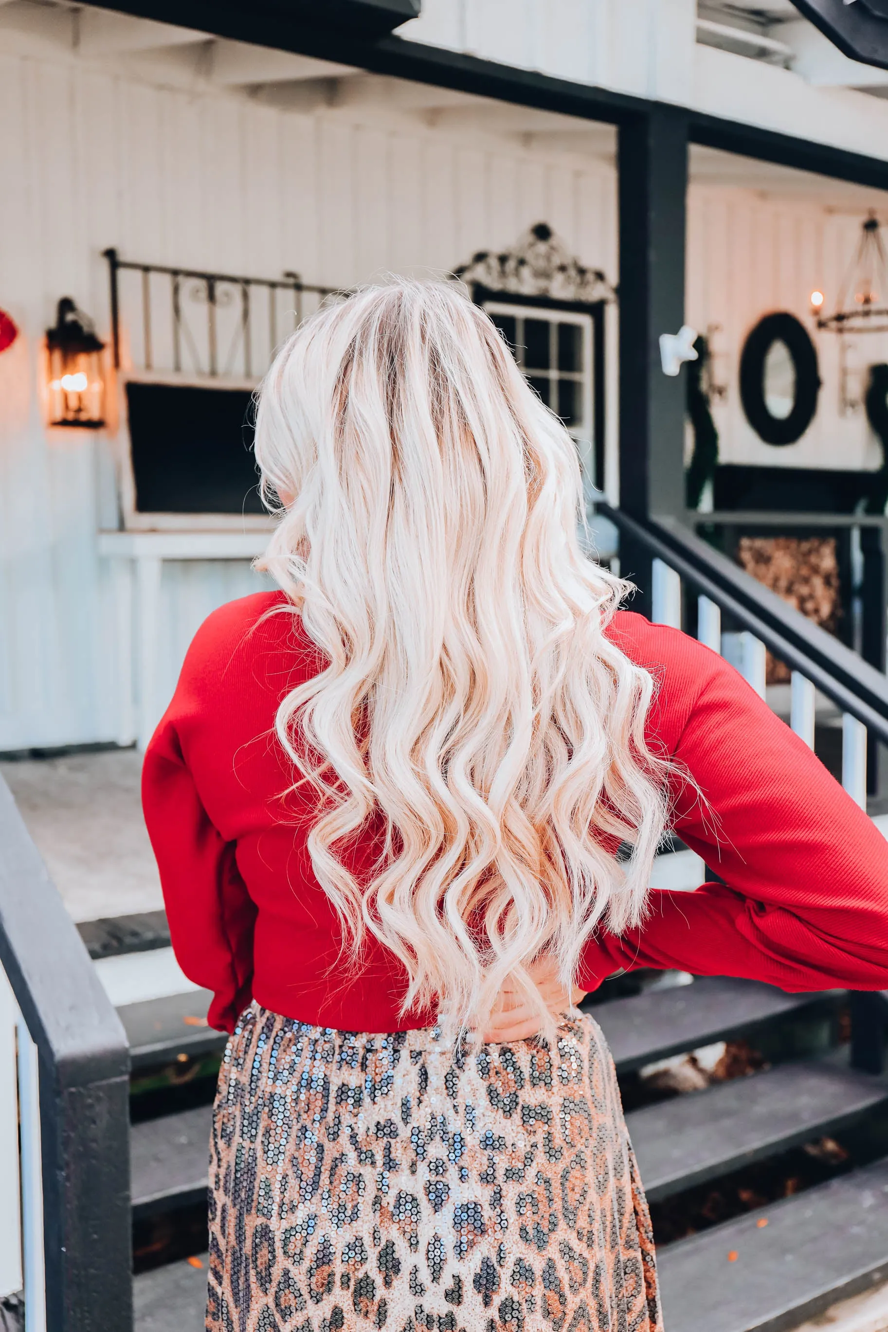 Mallory Mock Neck Crop Top - Red