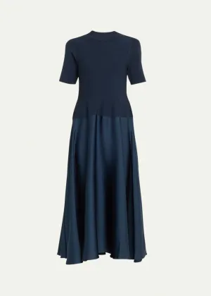Marionne Short Sleeve Crewneck Midi Dress