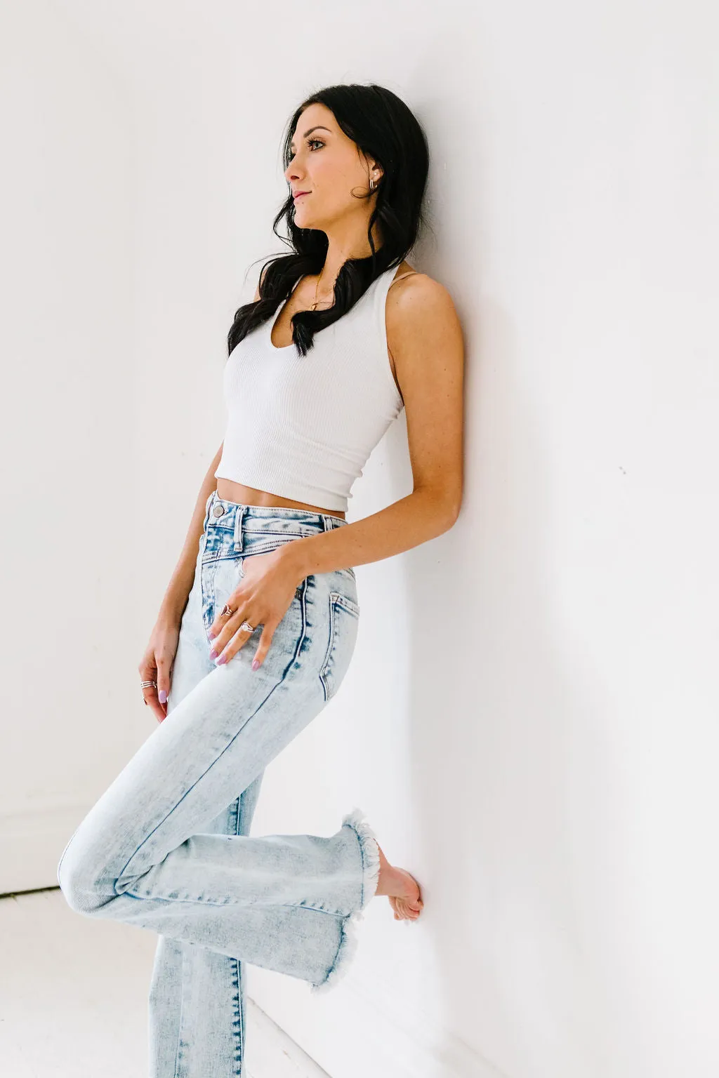 Mary-Kate Frayed Flares by Kancan