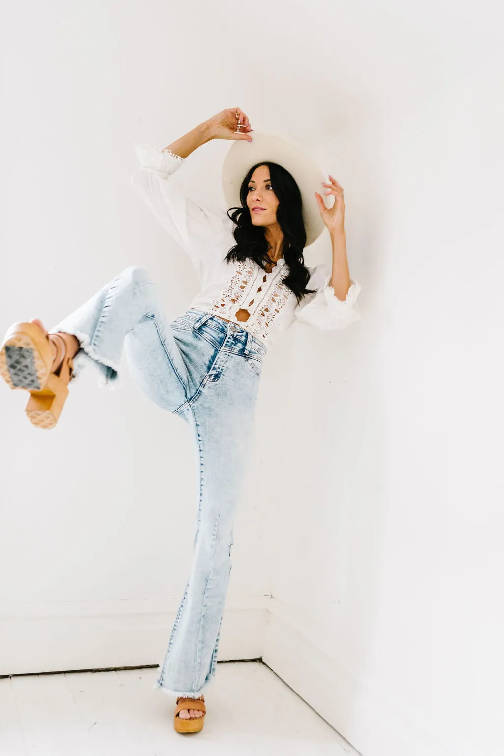 Mary-Kate Frayed Flares by Kancan