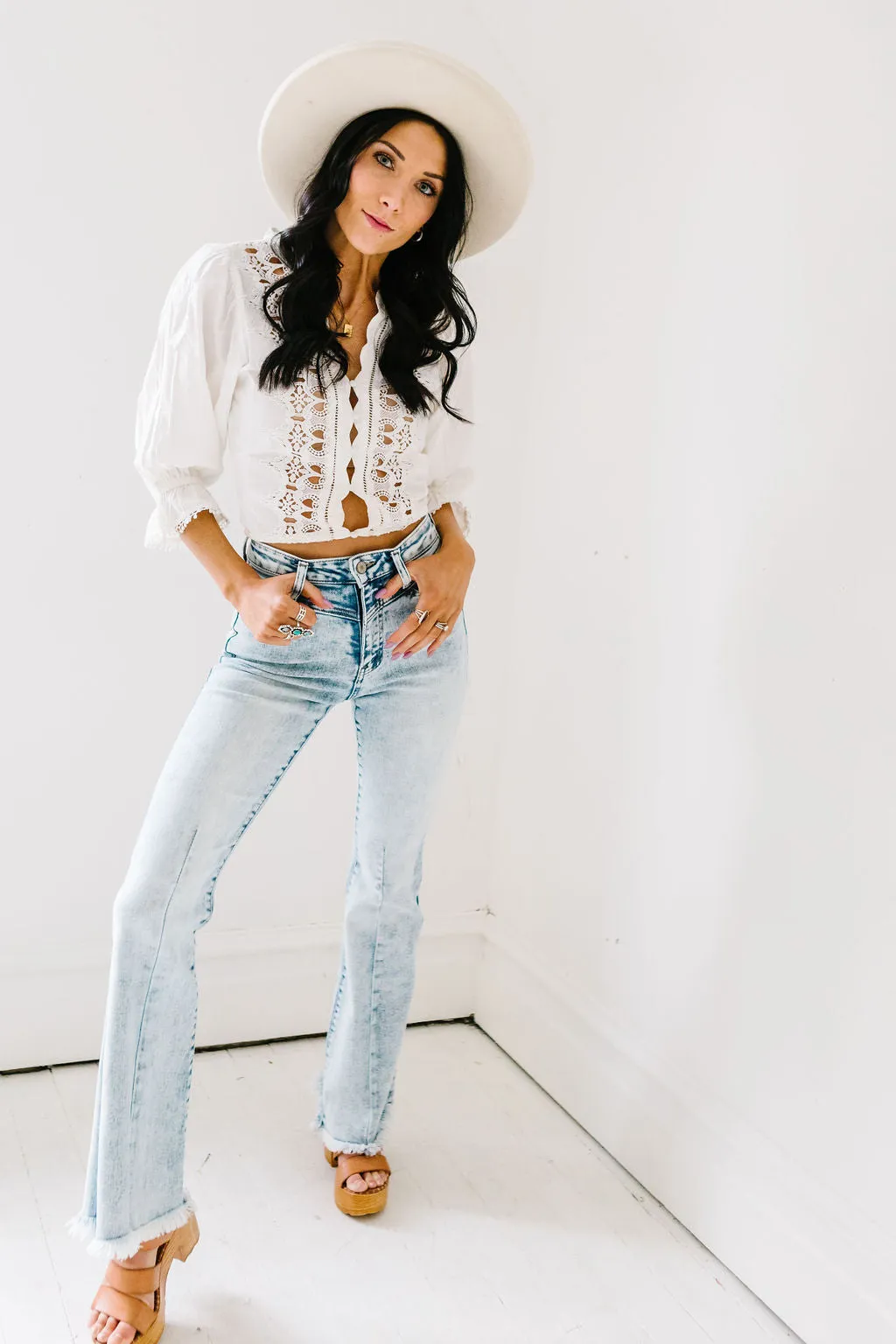 Mary-Kate Frayed Flares by Kancan