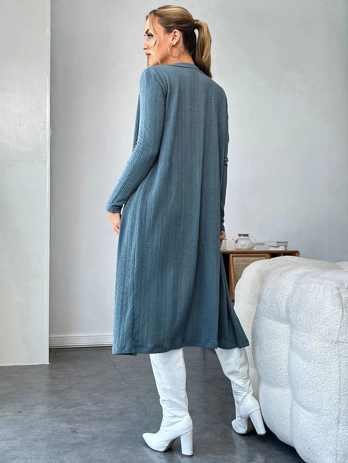 Maternity Ribbed Knit Tube Bodycon Dress With Coat