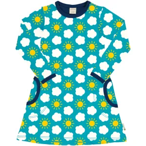 Maxomorra Long Sleeve Dress - Classic Sky