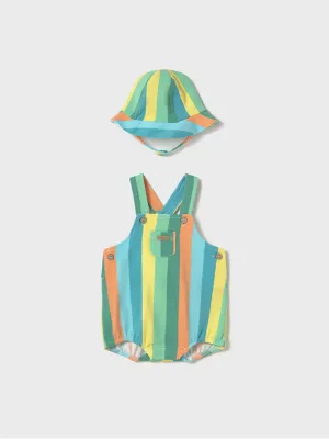 Mayoral Baby boy Striped Dungarees With Hat