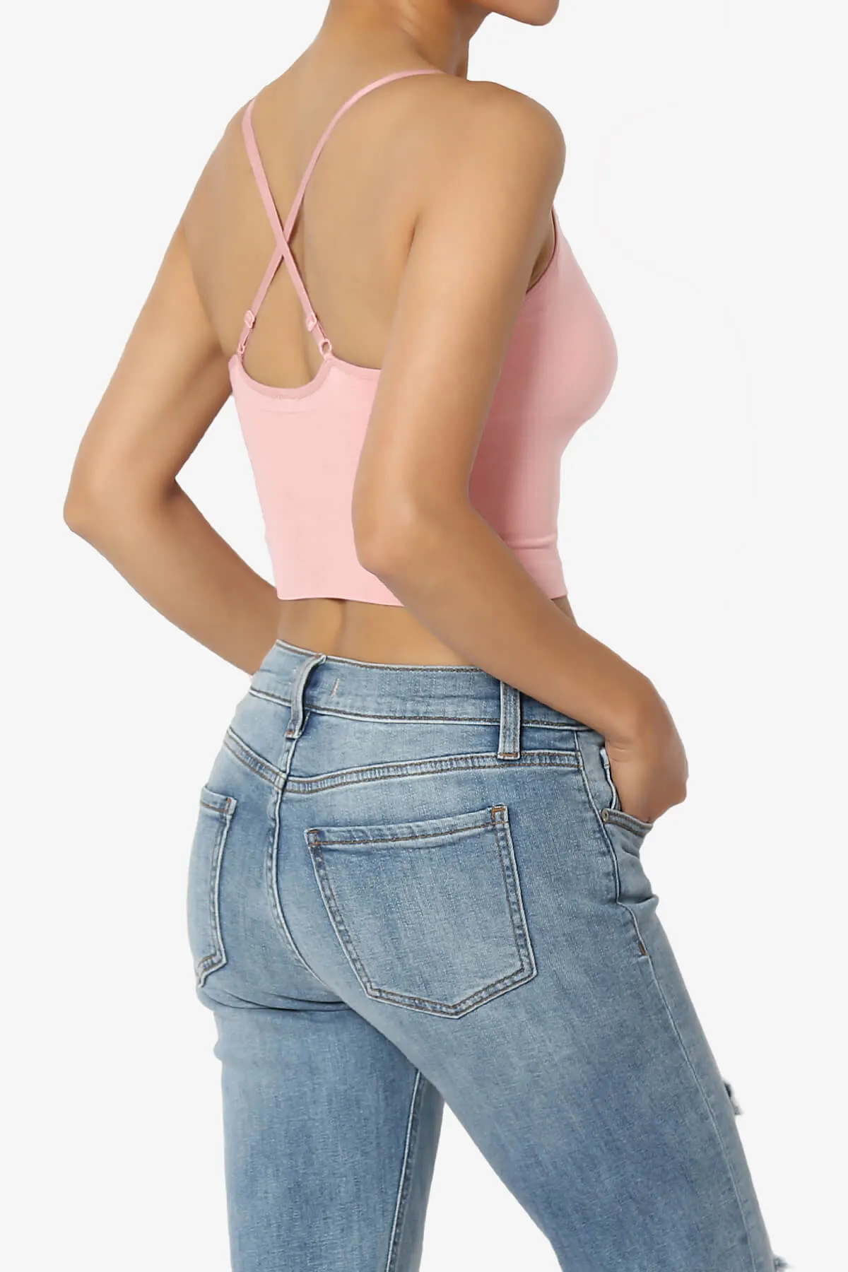 Melena Cross Back Triangle V-Neck Crop Cami