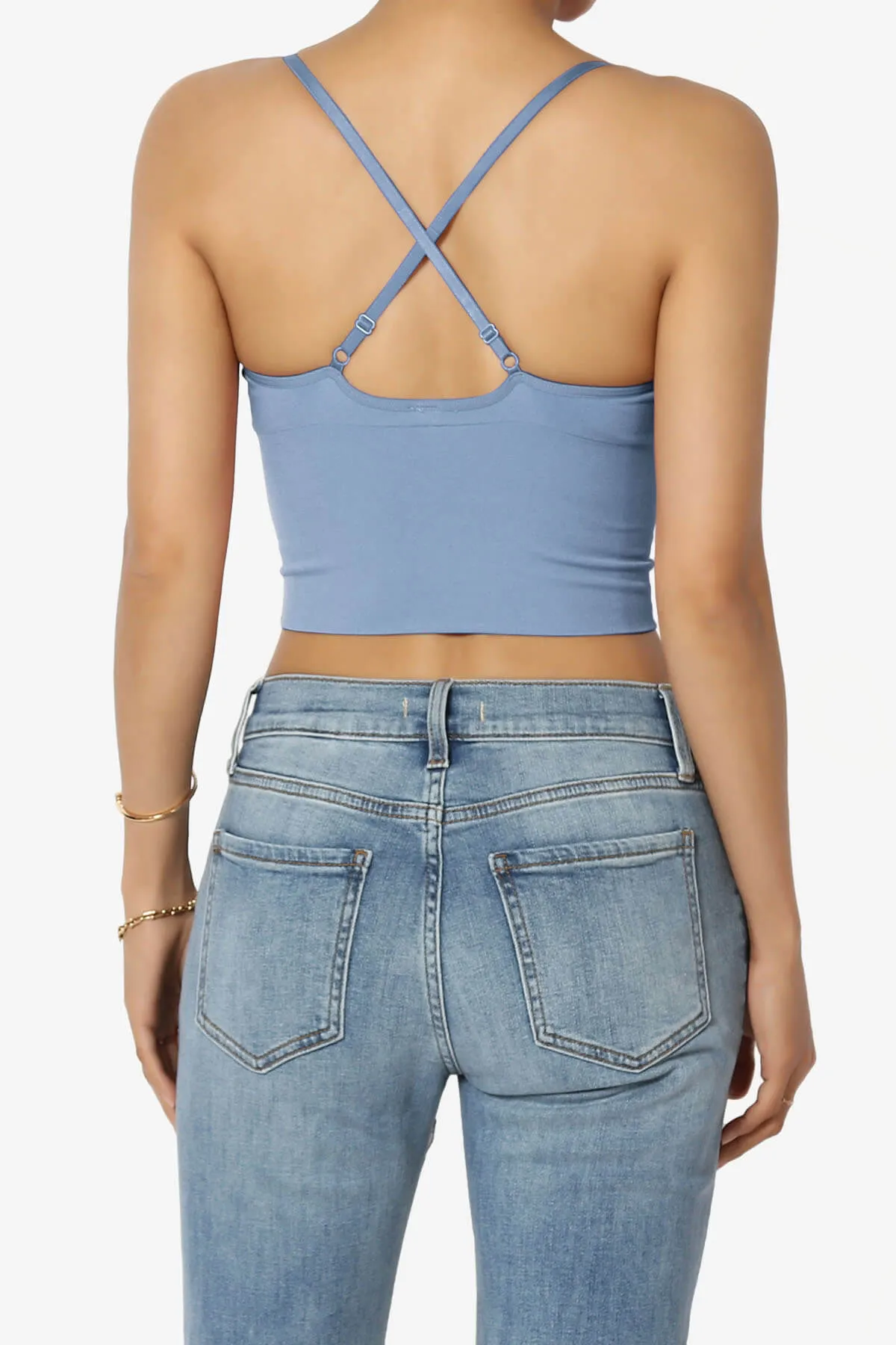 Melena Cross Back Triangle V-Neck Crop Cami