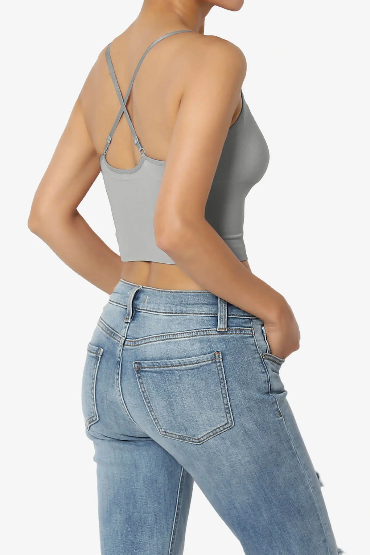 Melena Cross Back Triangle V-Neck Crop Cami