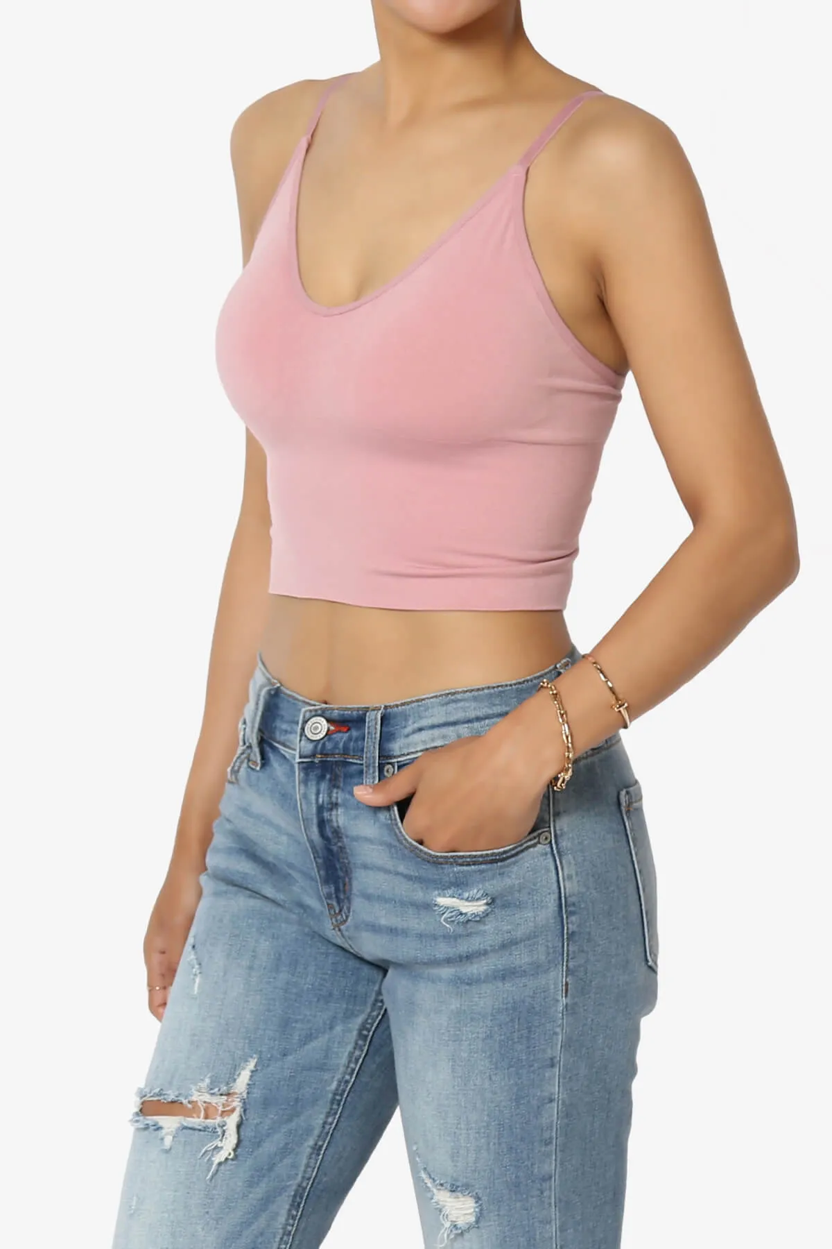Melena Cross Back Triangle V-Neck Crop Cami