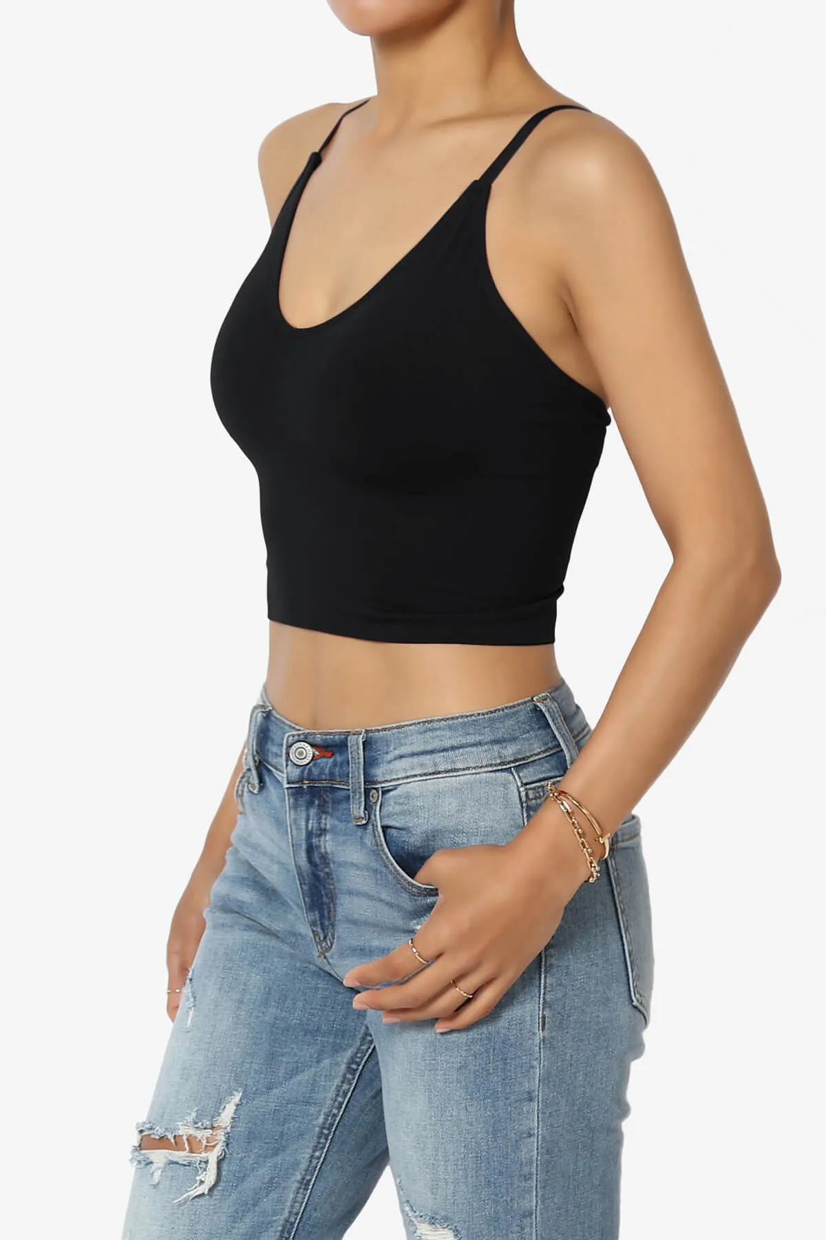Melena Cross Back Triangle V-Neck Crop Cami