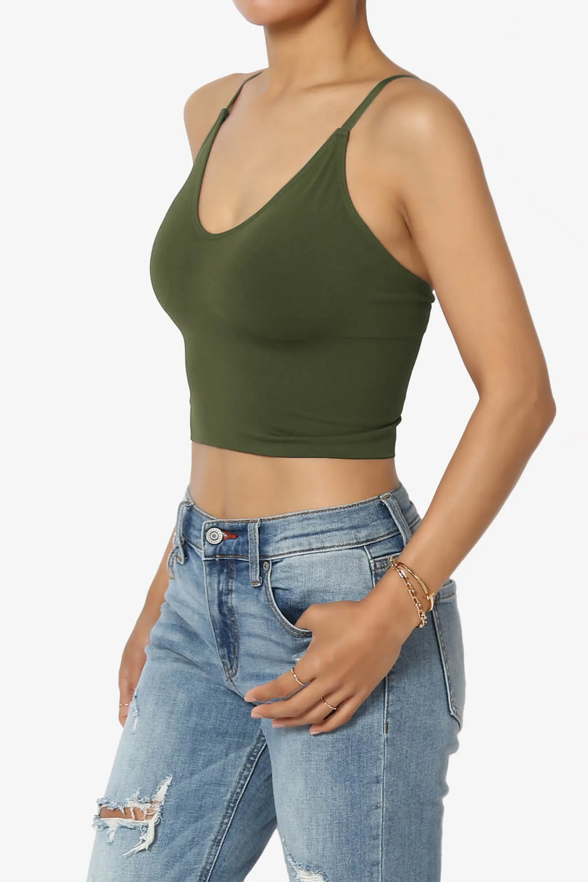 Melena Cross Back Triangle V-Neck Crop Cami