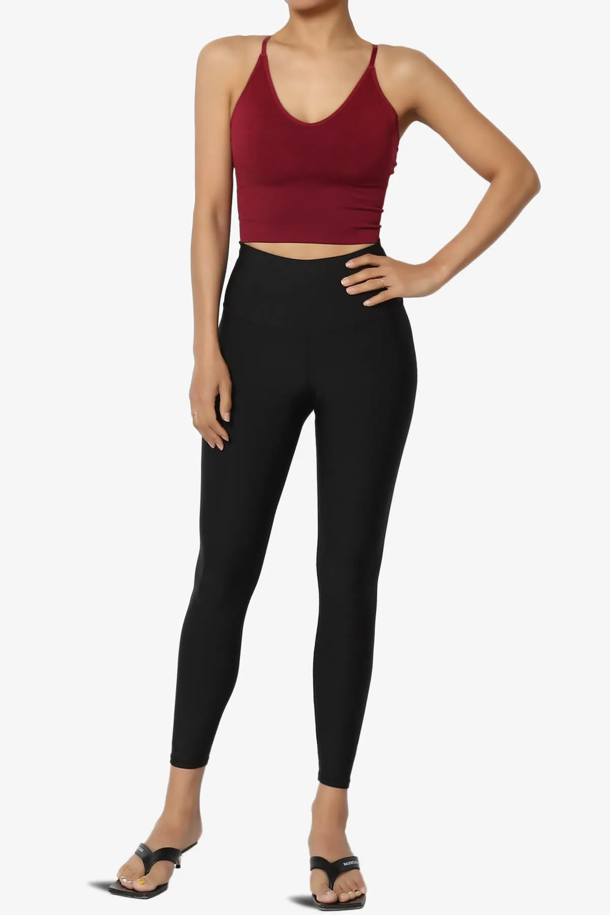 Melena Cross Back Triangle V-Neck Crop Cami