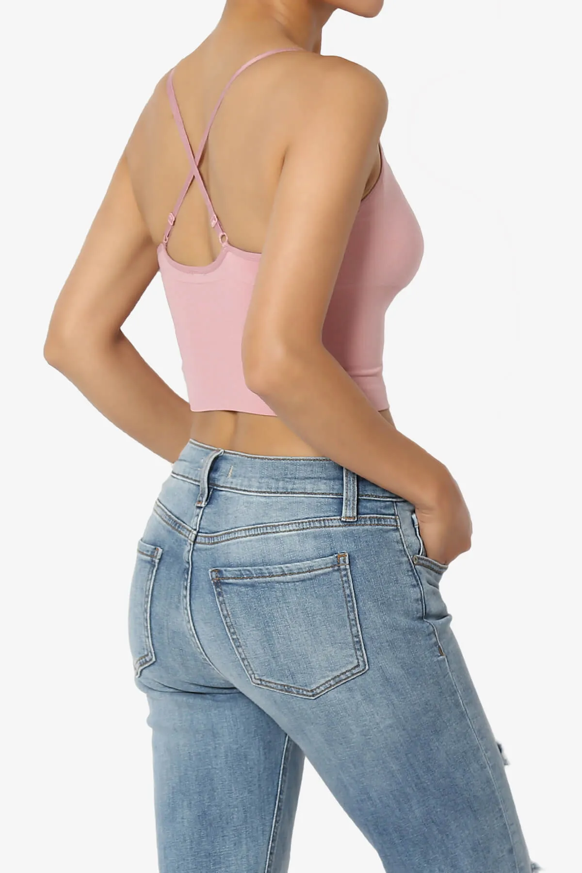 Melena Cross Back Triangle V-Neck Crop Cami