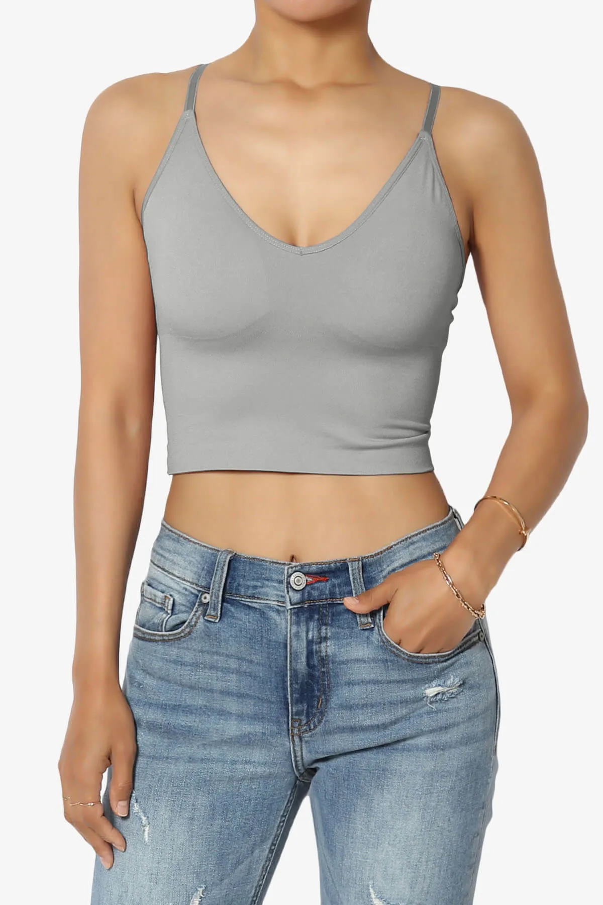 Melena Cross Back Triangle V-Neck Crop Cami