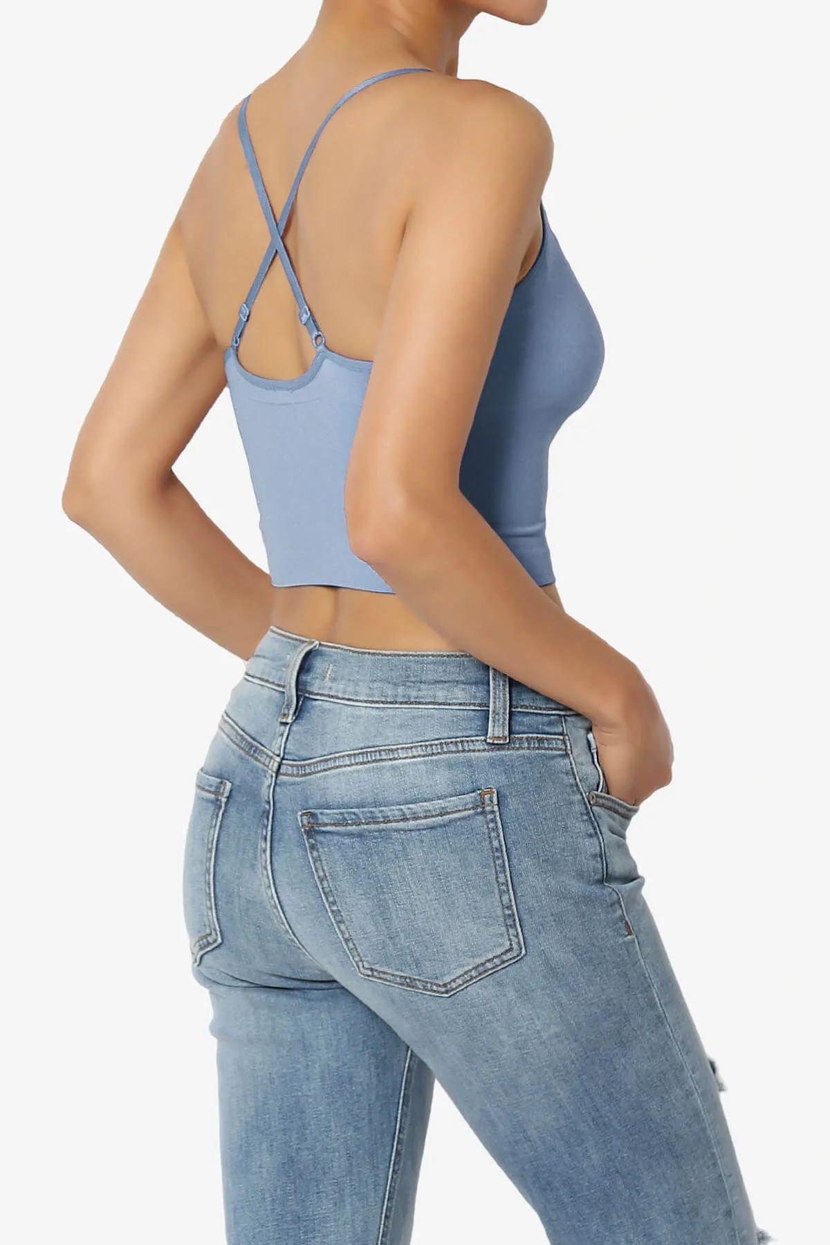 Melena Cross Back Triangle V-Neck Crop Cami