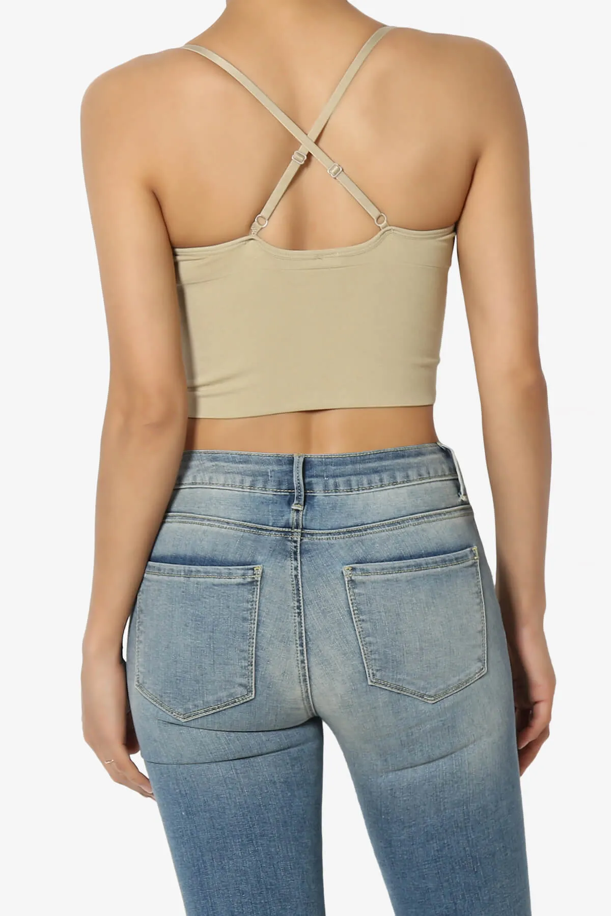 Melena Cross Back Triangle V-Neck Crop Cami