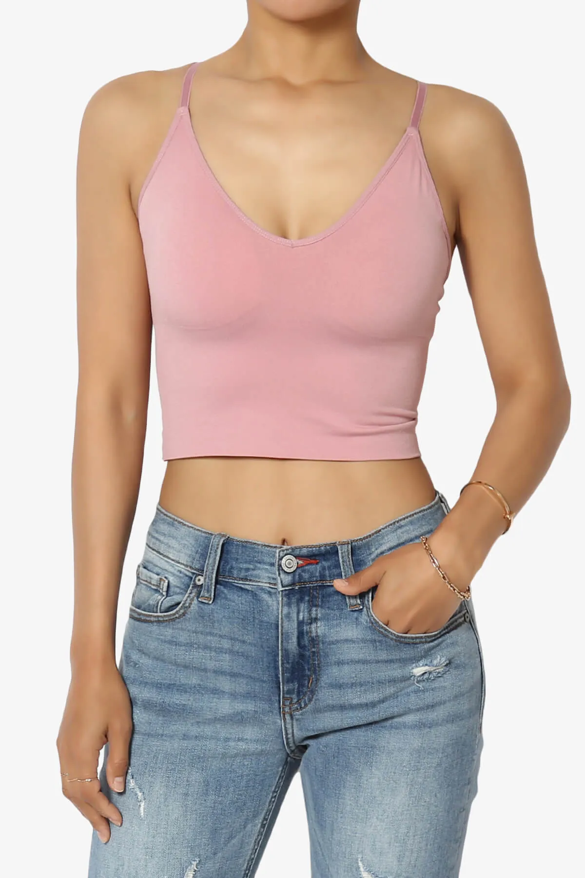 Melena Cross Back Triangle V-Neck Crop Cami